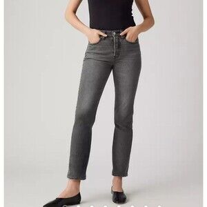 Levi’s Size 26 Wedgie Straight Jeans Gray Premium Modern "Big E" Collection